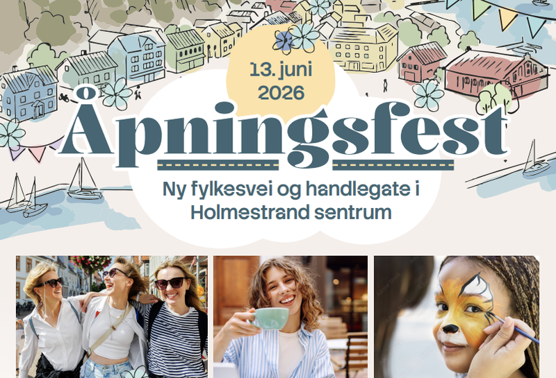 Åpningsfest - Ny fylkesvei og handlegate i Holmestand sentrum!